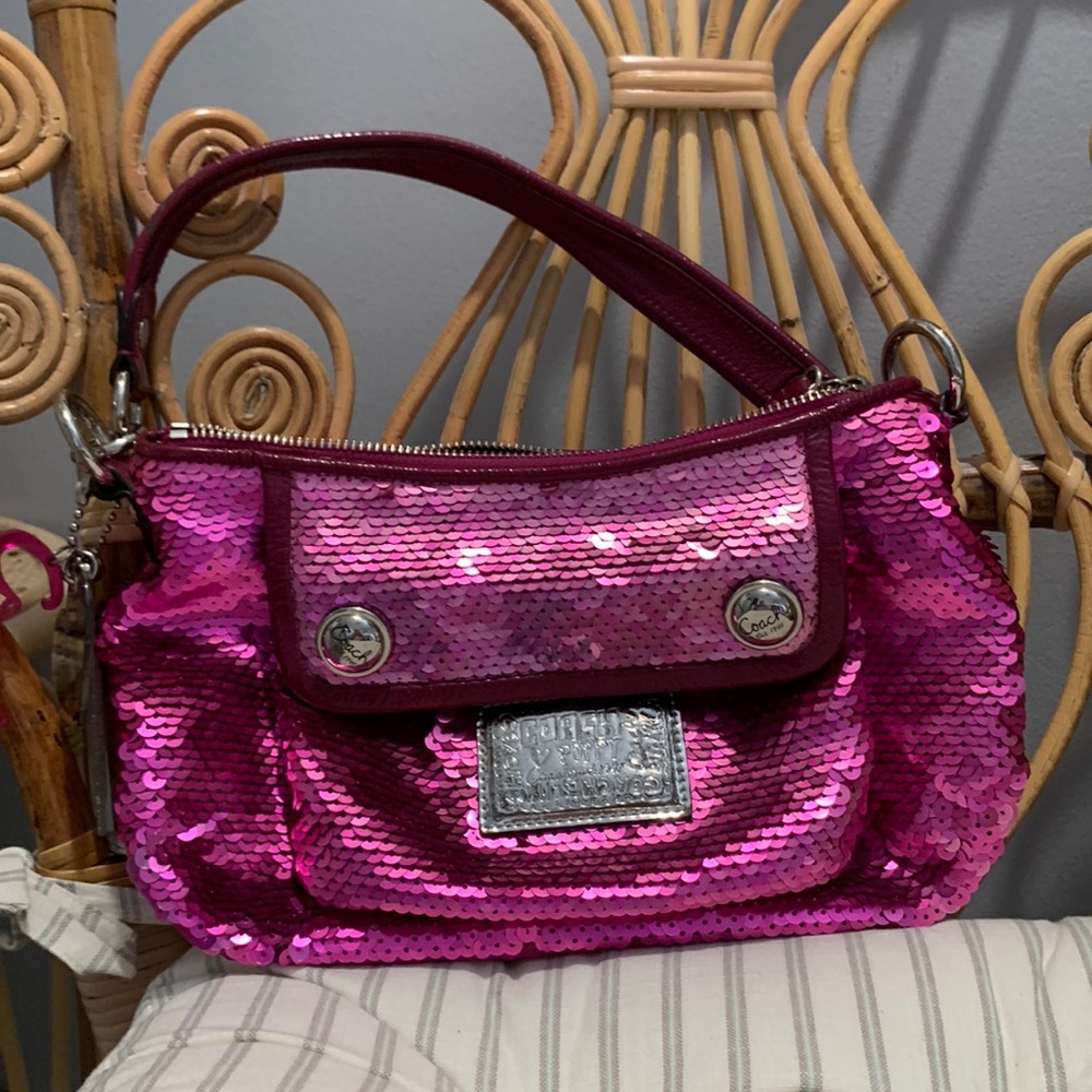 Coach *Limited Edition Pink sequined Poppy Shoulder bag